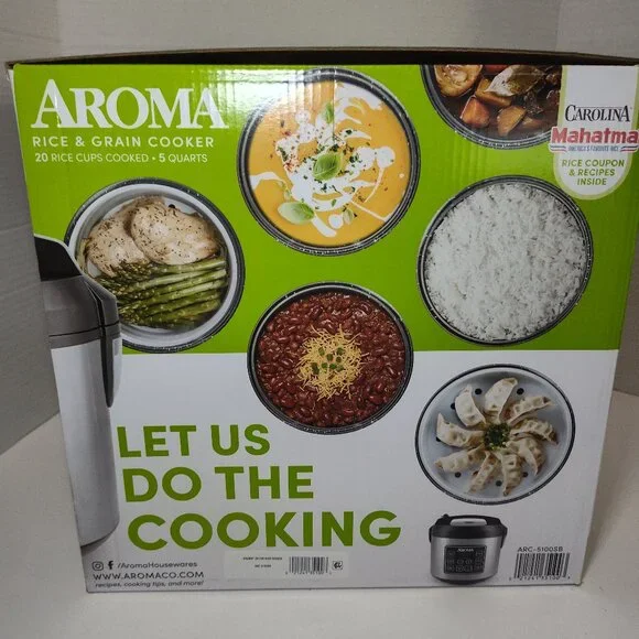 AROMA Rice & Grain Cooker 20 Cup Slow Cooker Granite Pot Reinforced - NEW - Picture 4 of 6
